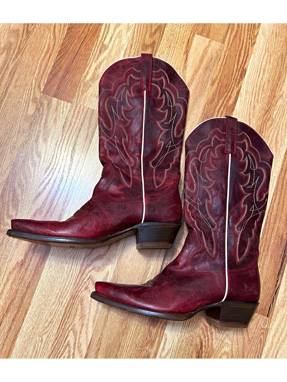 Shyanne Women's Tess Red Leather Western Cowboy Boots 10